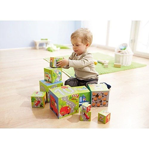 HABA 301524 - Stapelwürfel - Flotte Flitzer HABA 301524 - Stapelwürfel - Flotte Flitzer -Spielzeug Welten Winkel