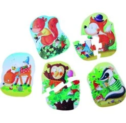 HABA 302189 - Puzzle - Wichtelwaldfest, 5 X 3 Teile