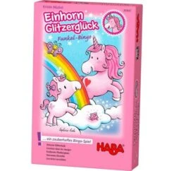 HABA 303647- Mitbringspiel - Einhorn Glitzerglück, Funkel Bingo