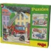 HABA 304218 - Puzzle - Einsatzfahrzeuge, 48 Teile
