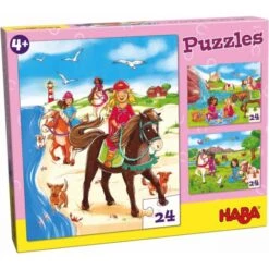 HABA 304221 - Puzzle - Pferdefreundinnen, 24 Teile