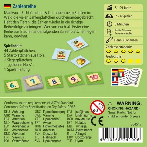 HABA 304517 - Mitbringspiel Geschenkzwerge - Zahlenreihe HABA 304517 - Mitbringspiel Geschenkzwerge - Zahlenreihe -Spielzeug Welten Winkel