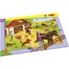 HABA 304654 - Rahmenpuzzle - Pferdehof, 25 Teile