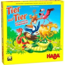 HABA 305520 - Kinderspiel - Tier Auf Tier, Das Wackelige Stapelspiel