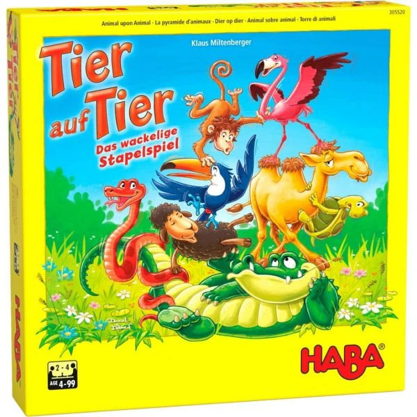 HABA 305520 - Kinderspiel - Tier auf Tier, Das wackelige Stapelspiel HABA 305520 - Kinderspiel - Tier Auf Tier, Das Wackelige Stapelspiel -Spielzeug Welten Winkel