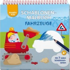 HABA 304643 - Kreativ Kids - Schablonen-Malbuch Fahrzeuge